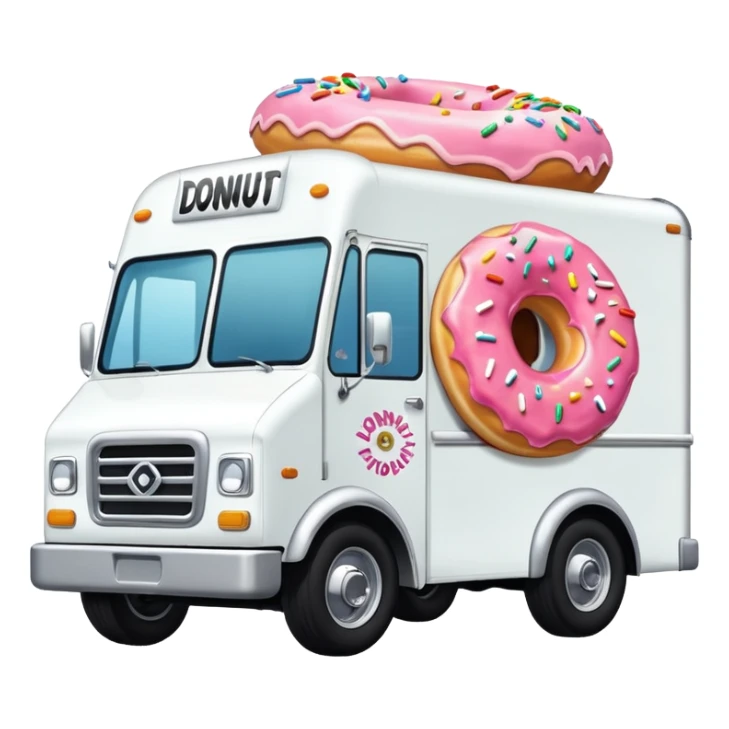 big donut truck with donut decals, frosting decals and sprinkle decals sticker
