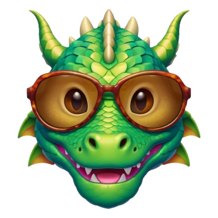 colorful dragon wearing sunglasses sticker