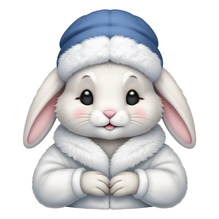 A sleepy cute rabbit with night cap saying goodnight sticker