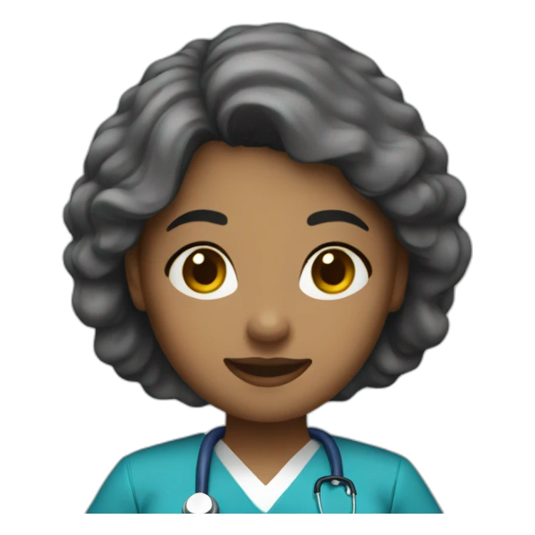 woman nurse with blue scrubs sticker