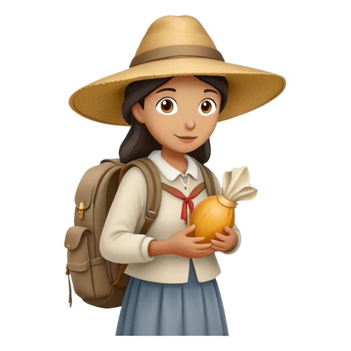 pilgrim woman walking with the Camino de Santiago shell behind her sticker