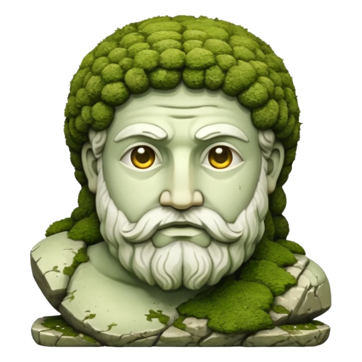 Greek sculpture with moss sticker
