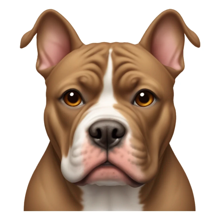Light all brown American bully face with red nose and pointy ears sticker