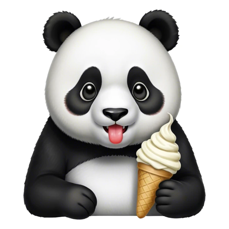 Panda eating ice cream sticker