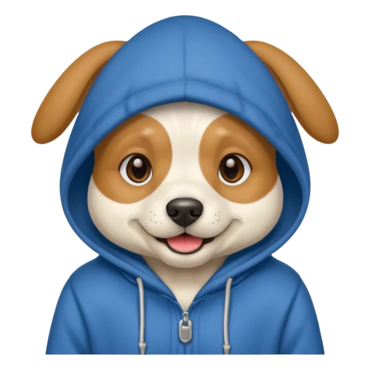 Dog wearing a hoodie sticker