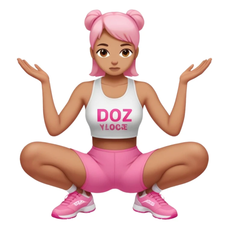  top with pink inscription  squatting sticker