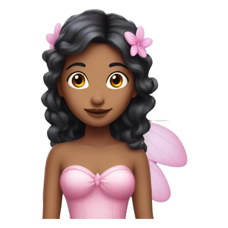 beautiful pink fairy with dark hair sticker