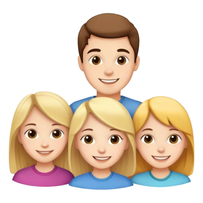 three siblings - one boy and two girls smiling together sticker