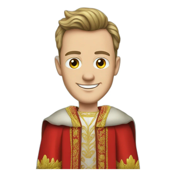 Jonathan Toews as a rainbow king with a royal robe on sticker