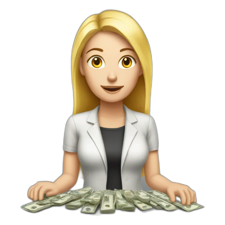 white-woman-taking-money sticker