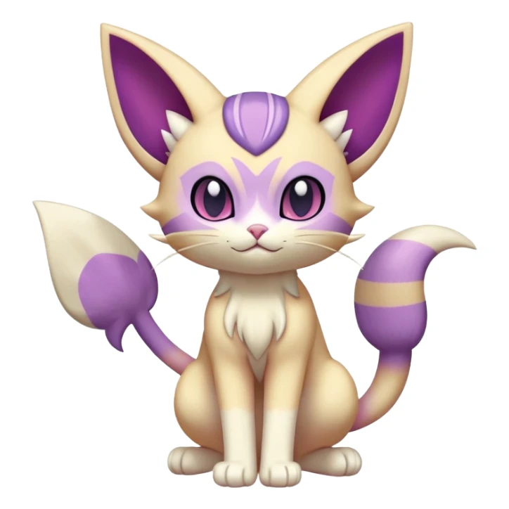 Espeon-Meowth-Skitty-Fakémon-hybrid-creature (full body)  sticker