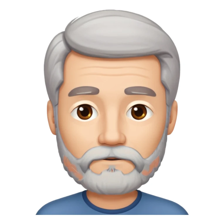 Grey haired bearded man dreaming of a brunette woman  sticker