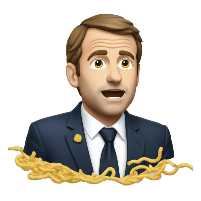 macron   qui mange des nouilles sticker