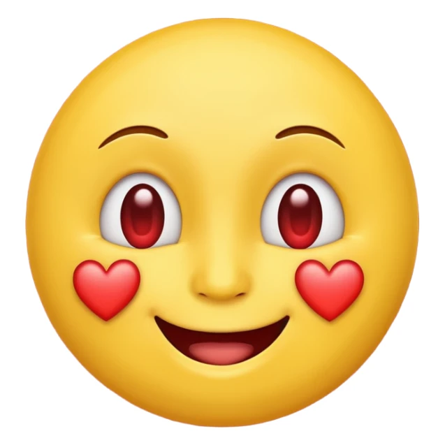 Smiling yellow face emoji heart sticker