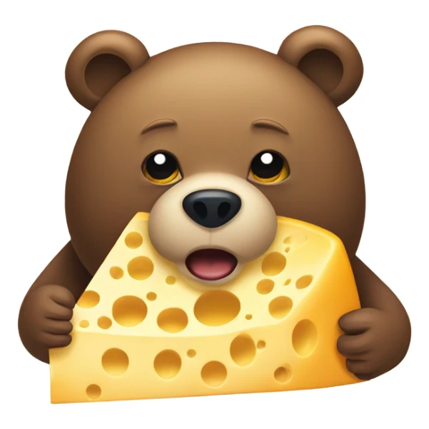 Bear throwing up on a block of cheese sticker