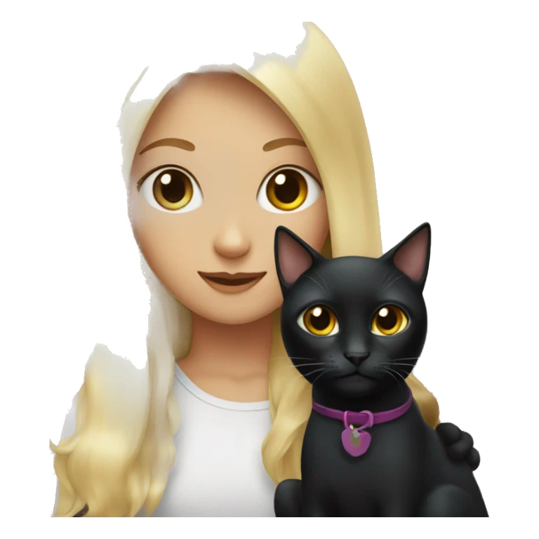 Black cat with blonde girl  sticker