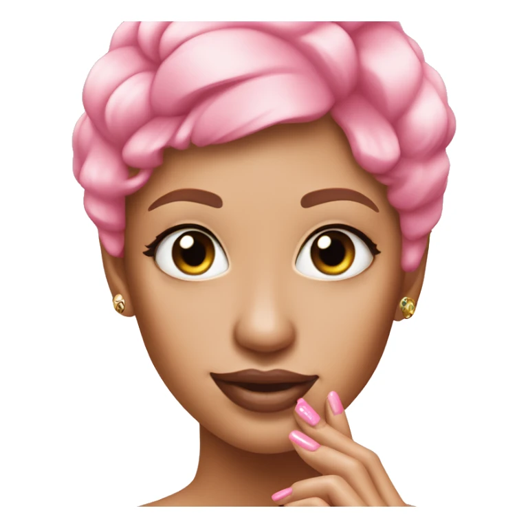 pink nails on tanned white skin  sticker