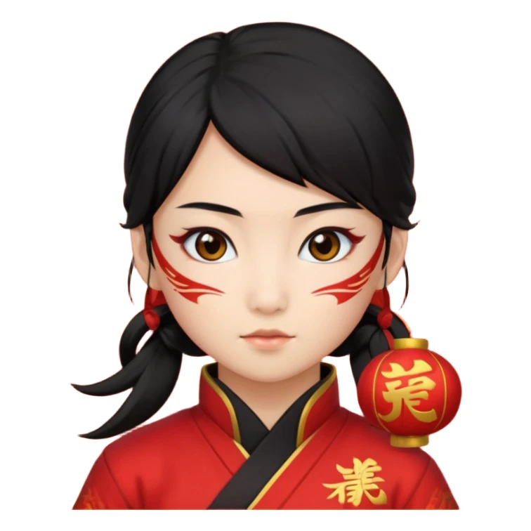 Ninja Girl ,Chines new years sign sticker