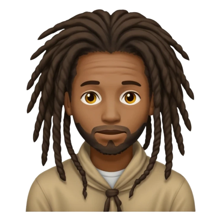 a black men with black long dreads that cover his face  sticker