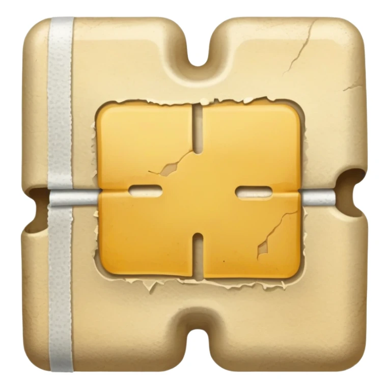 medical bandage with yellowish dirt and stains sticker