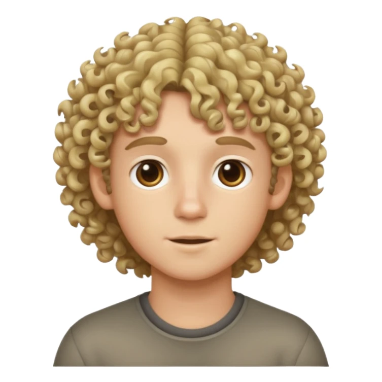 brunette boy with curly hair and blonde tips sticker