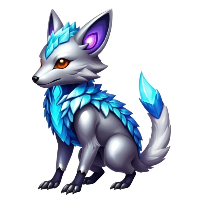 Shiny Epic Edgy Cool Colorful Vibrant Modern Vernid-Protogen-creature-animal, full body sticker