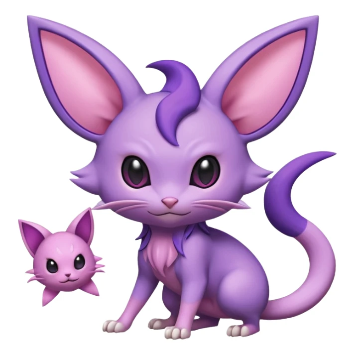 Rattata-Noibat-Skitty-Espeon-Fakemon-hybrid-creature (full body) sticker