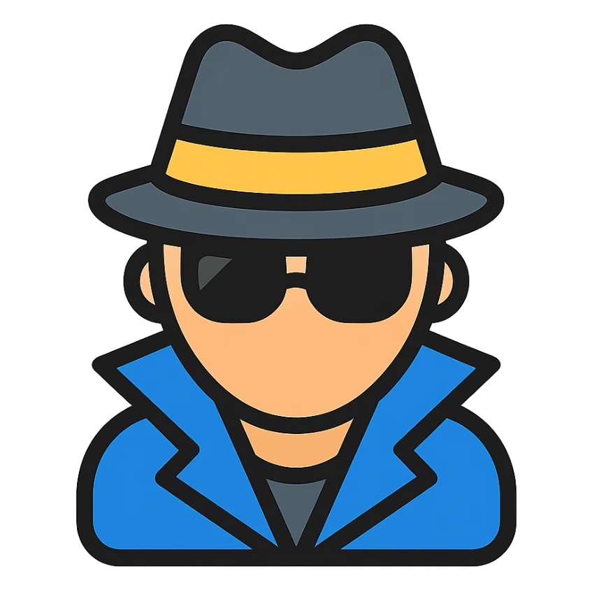 secret agent silhouette wearing sunglasses and a fedora sticker