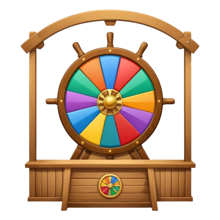 wheel of fortune, large, at booth, no ship wheel sticker