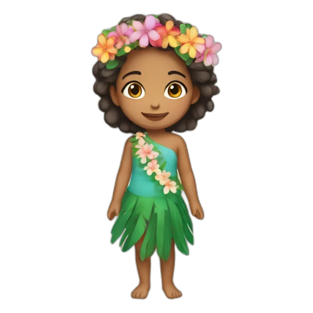 little tahitian girl with a flower crown sticker