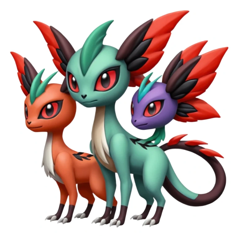 Meloetta-Yveltal-Noivern-Pokémon-Fakémon-creature sticker