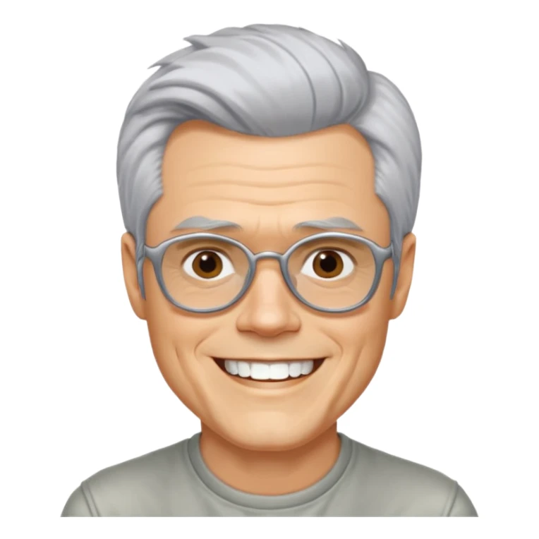 Johnny Knoxville with silver hair sticker
