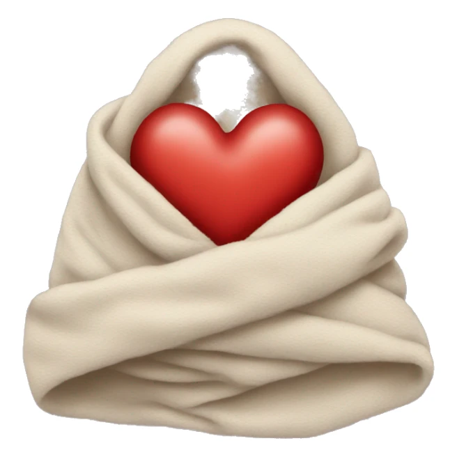 A heart wrapped in a blanket sticker