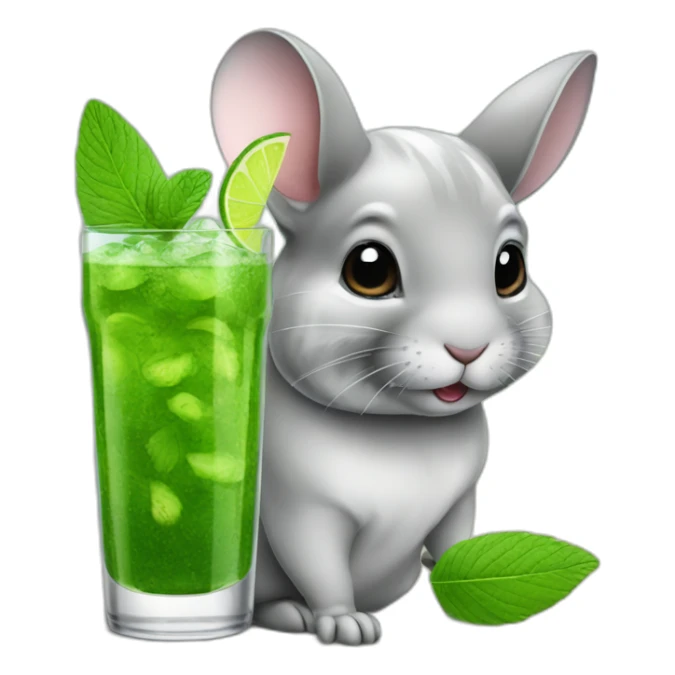 chinchilla with mojito glass sticker