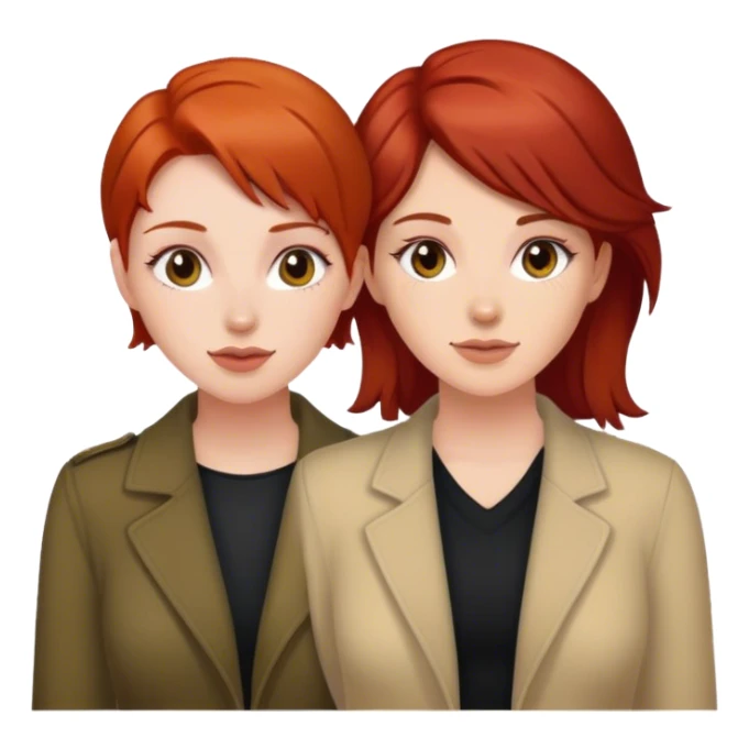 redhead and brunette lesbian couple sticker
