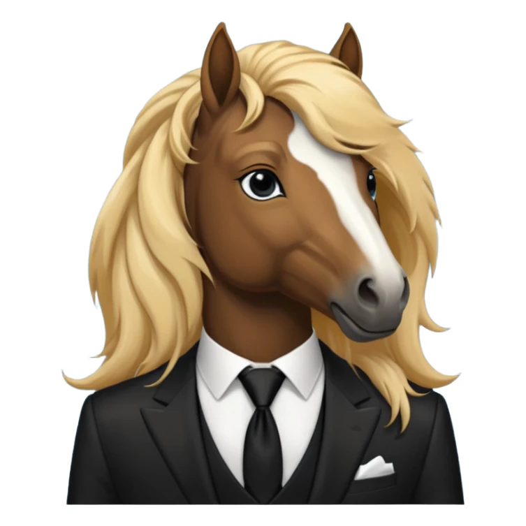 Handsome horse in black suit and tie with flowing mane sticker