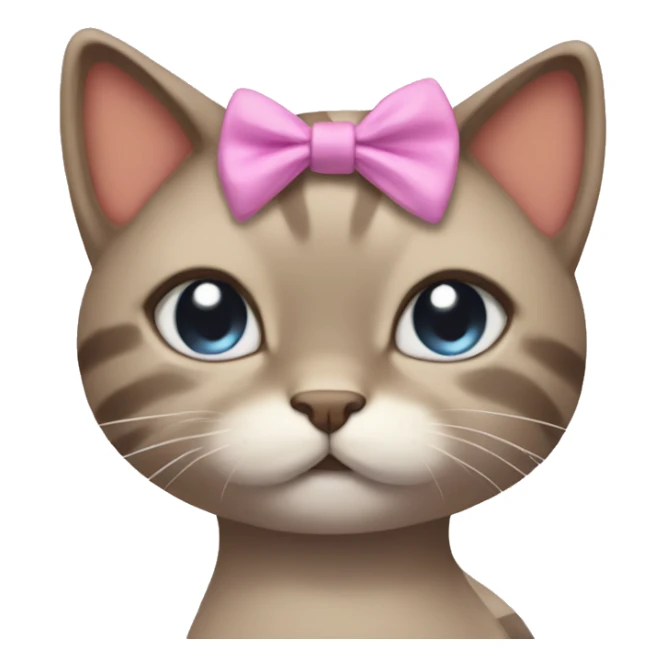 Cute aesthetic emoji cat having bow in head sticker