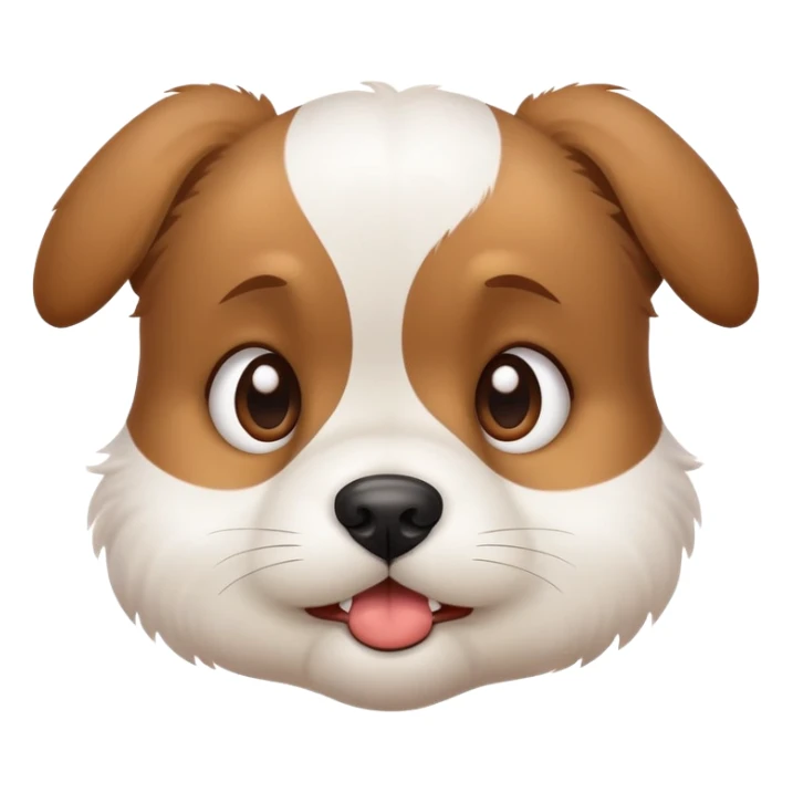 cute grimacing puppy with concerned eyes sticker