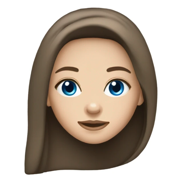 Pretty brunette girl with blue eyes  long hair light skin sticker