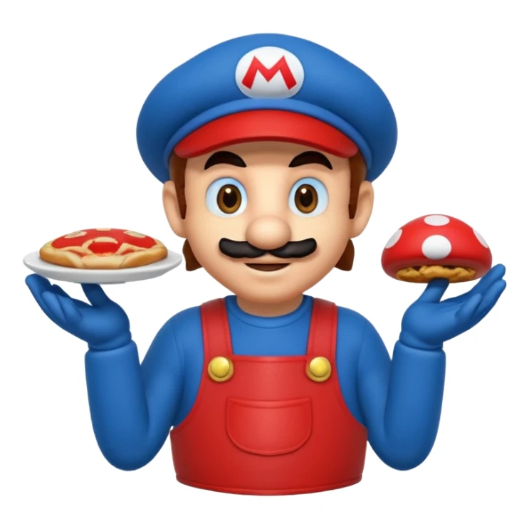 Super Mario che fa la spesa e si mangia un fungo sticker