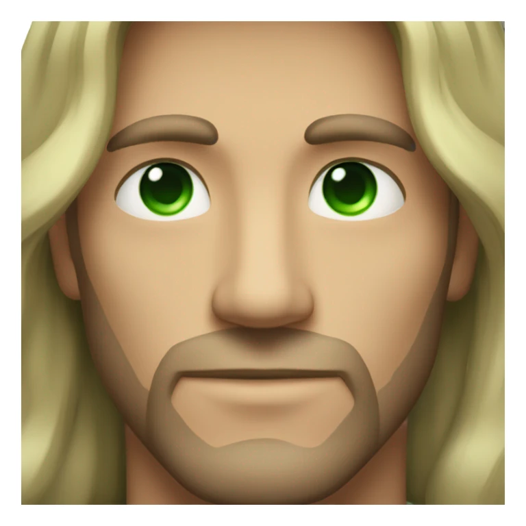 Gemini handsome man with green eyes and long hair sticker