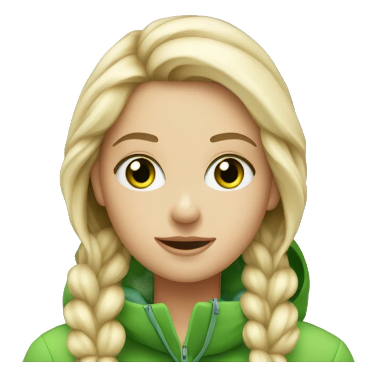 Blonde white girl with green eyes skiing  sticker