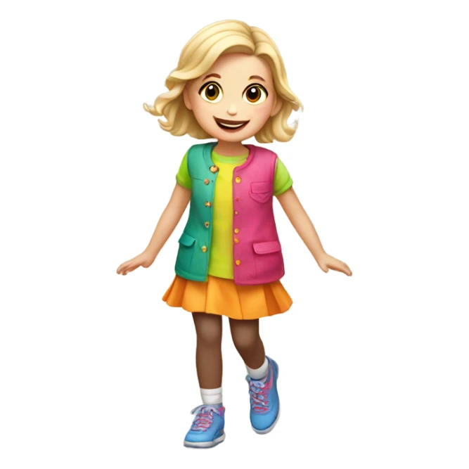 a little white girl playing hopscotch sticker