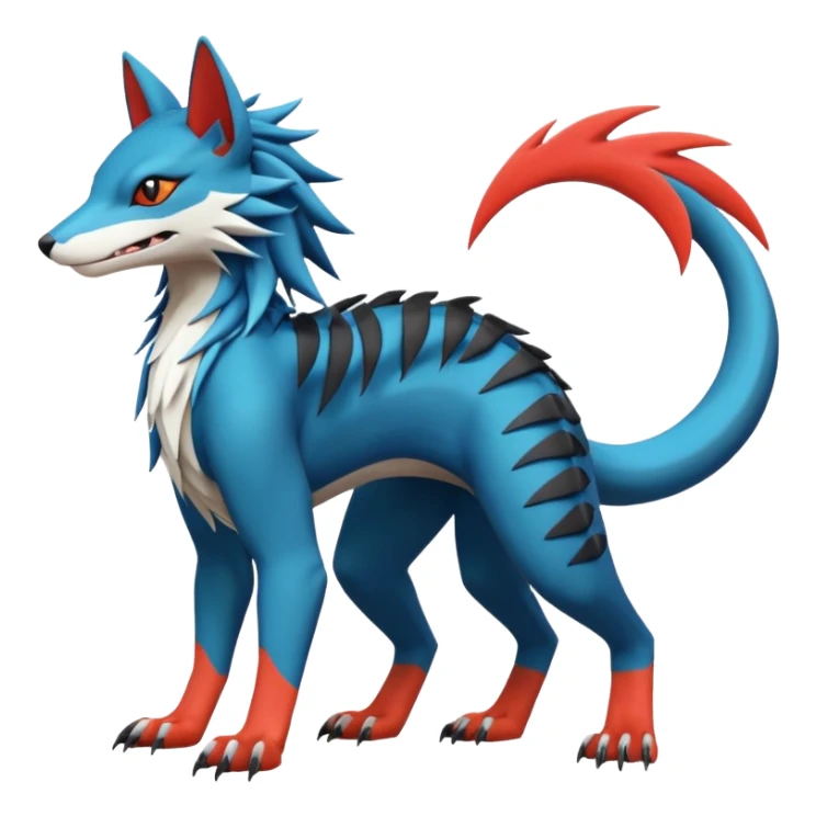  exotic tropical cyber-Sleuth-Sergal-Litten-Linoone-Noibat-Fakémon-Pokémon-Vernid-creature sticker
