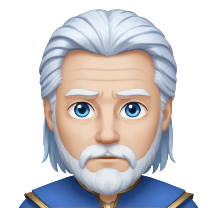 Odin with blue eyes, white hair, blue outfit sticker