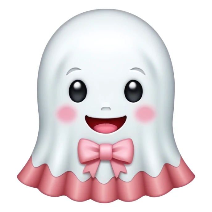 SPAM MEAT kawaii ghost EMOJI with bow sticker