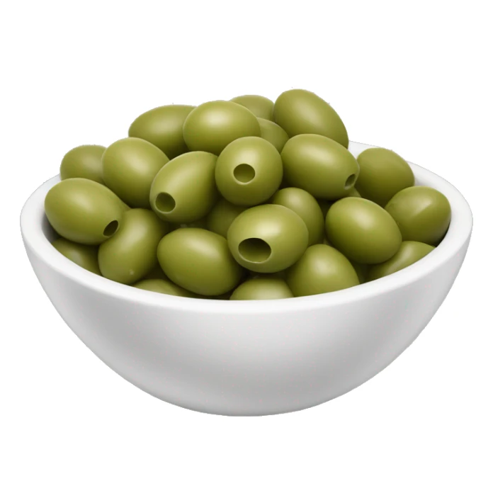 a white bowl filled with green olives sticker