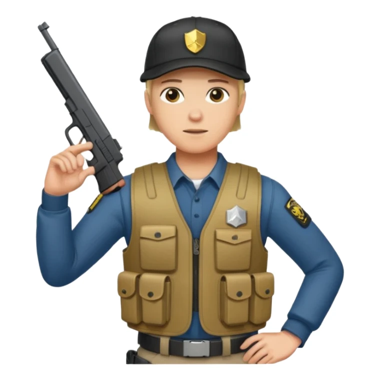 Fantasma con Glock en la mano izquierda, con gorra y un chaleco antibalas  sticker