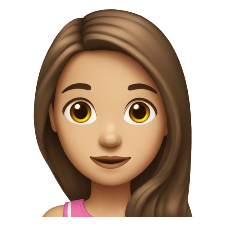 Pretty little girl with long brown hair  sticker