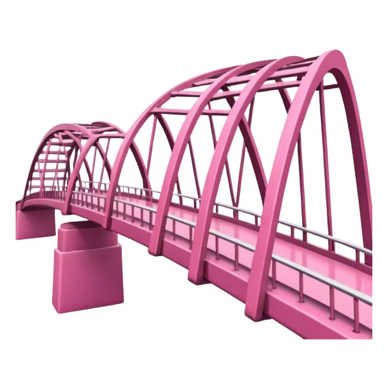 side view of a metal pink bridge sticker